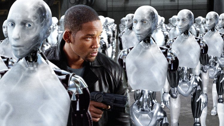 1 cảnh trong bộ phim "I, Robot" nói về một AI đã tiến hóa, sau đó đã dồn con người vào cảnh "nô lệ" với danh nghĩa bảo vệ con người.