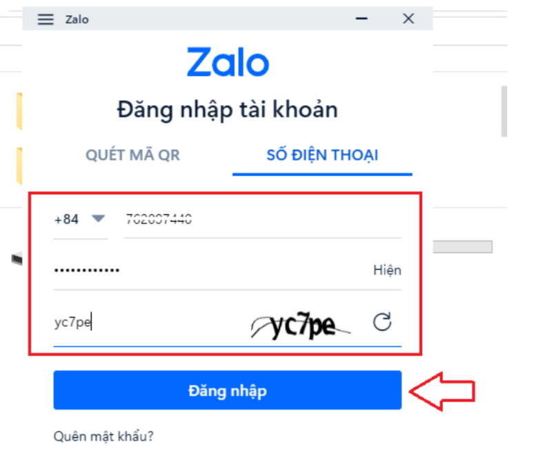 Zalo bước 6